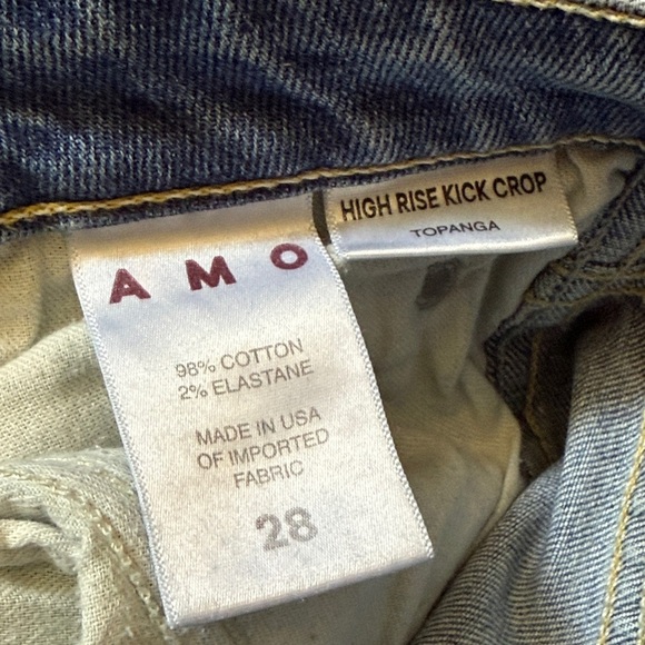 AMO sz 28 High Rise Kick Crop in Topanga Light Blue Denim Jeans, great condition - Picture 6 of 10